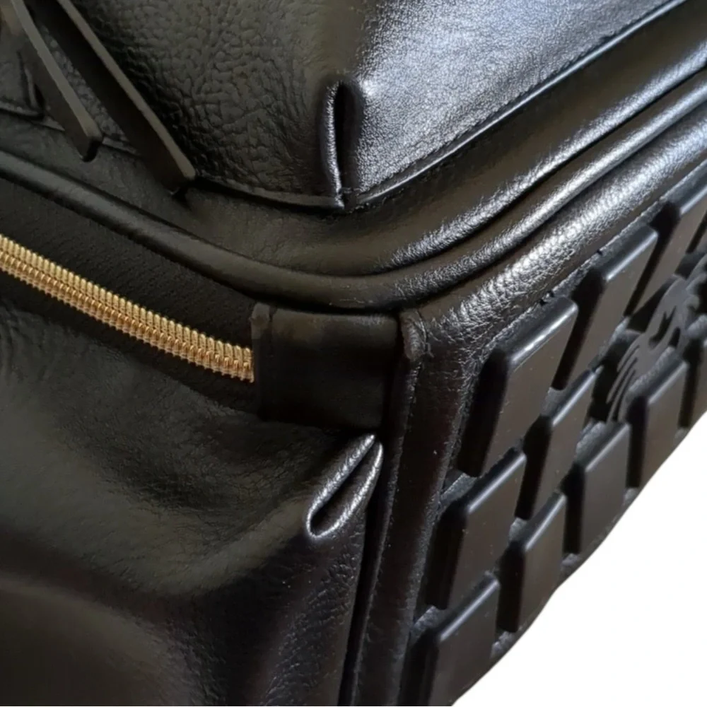 ITZY RITZY Mini Vegan Leather Diaper Bag Backpack in Classic Black - Picture 4 of 9